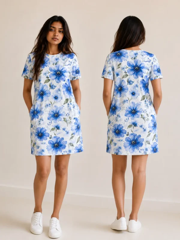 ChatGPT Image Jul 11, 2026, 03_44_42 PM Blue Floral AOP T-Shirt Dress
