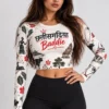 Chhattisgarhiya Baddie Full Sleeve Crop Top - White