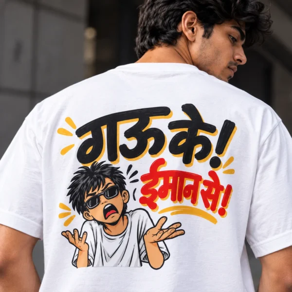 Gau Ke Iman Se Unisex Graphic T-Shirt | Chhattisgarhi Streetwear