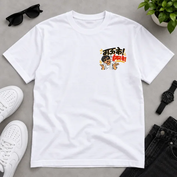 Gau Ke Iman Se Unisex Graphic T-Shirt | Chhattisgarhi Streetwear